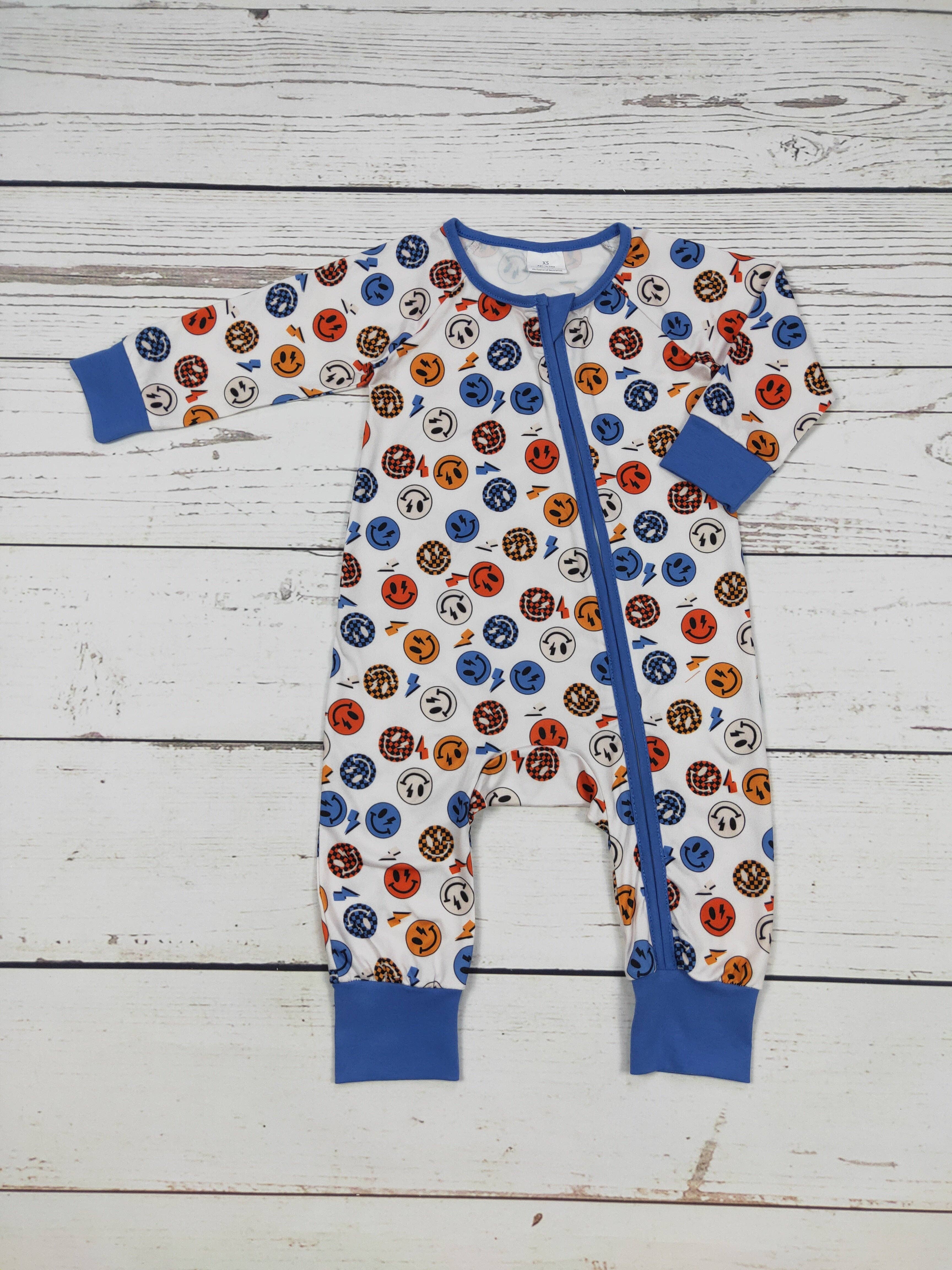 sassy kids palace - Wholesale Jumpsuit - Baby - Boy Smiley Zip Romper