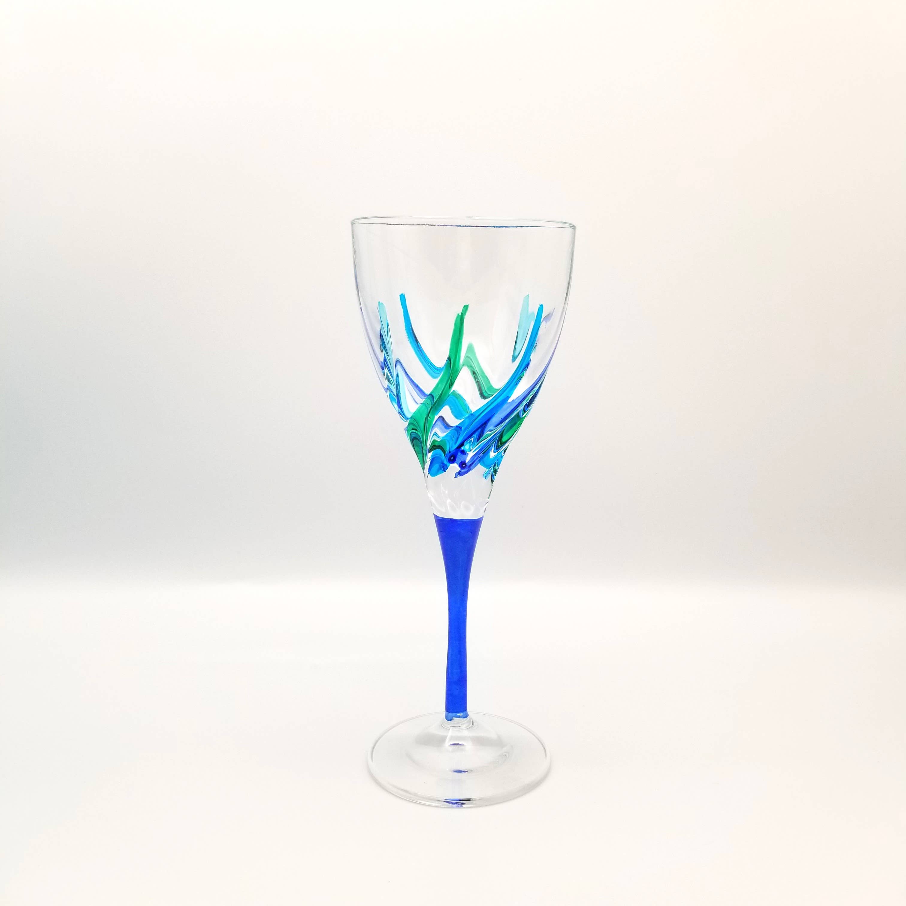 Alice Sturzinger LLC – Copo de vinho por atacado – Copo de Vinho Trix Aqua - Vidro Veneziano1