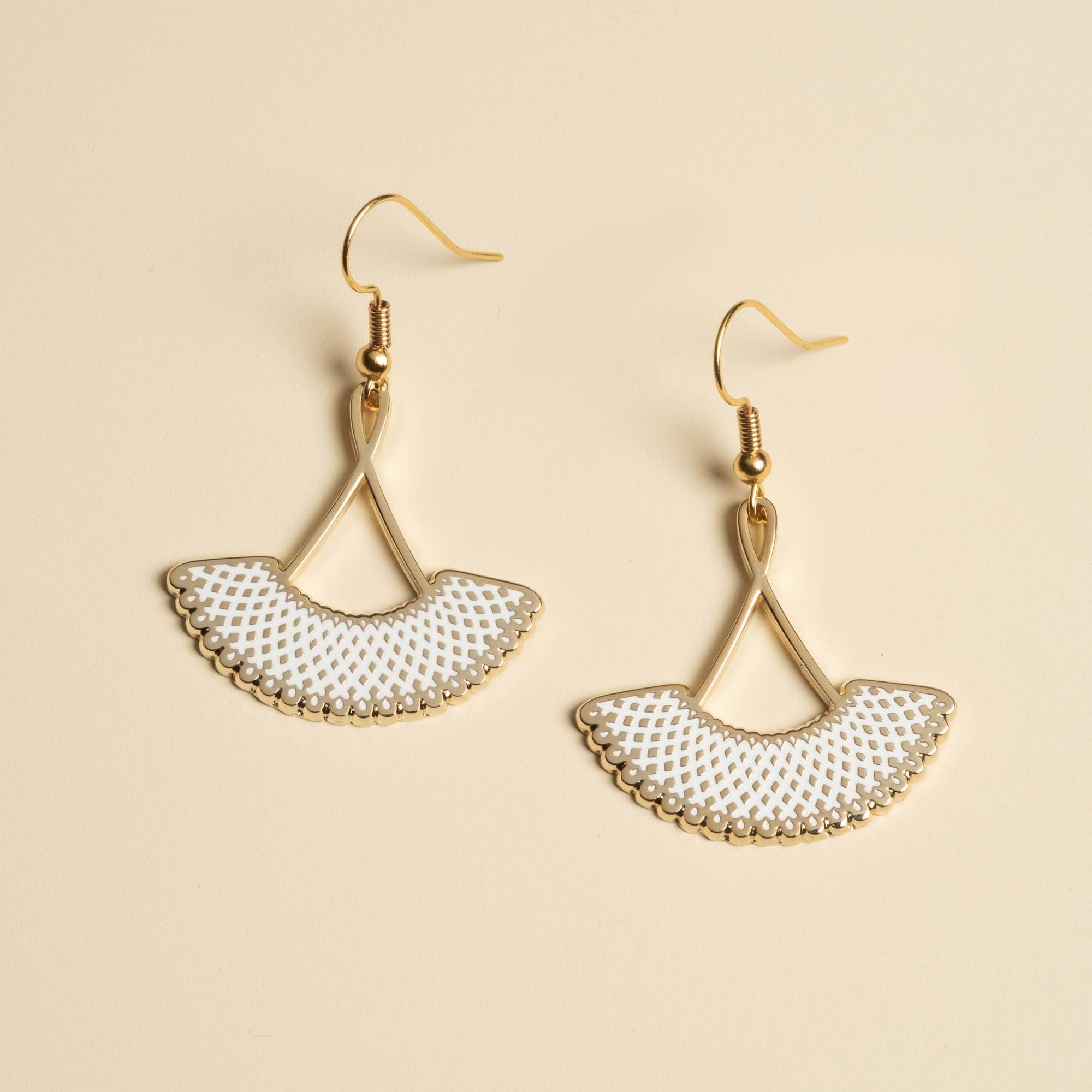 Dissent Pins - Wholesale Dangle Earrings - RBG Favorite Collar Drop Earrings - 24k Gold