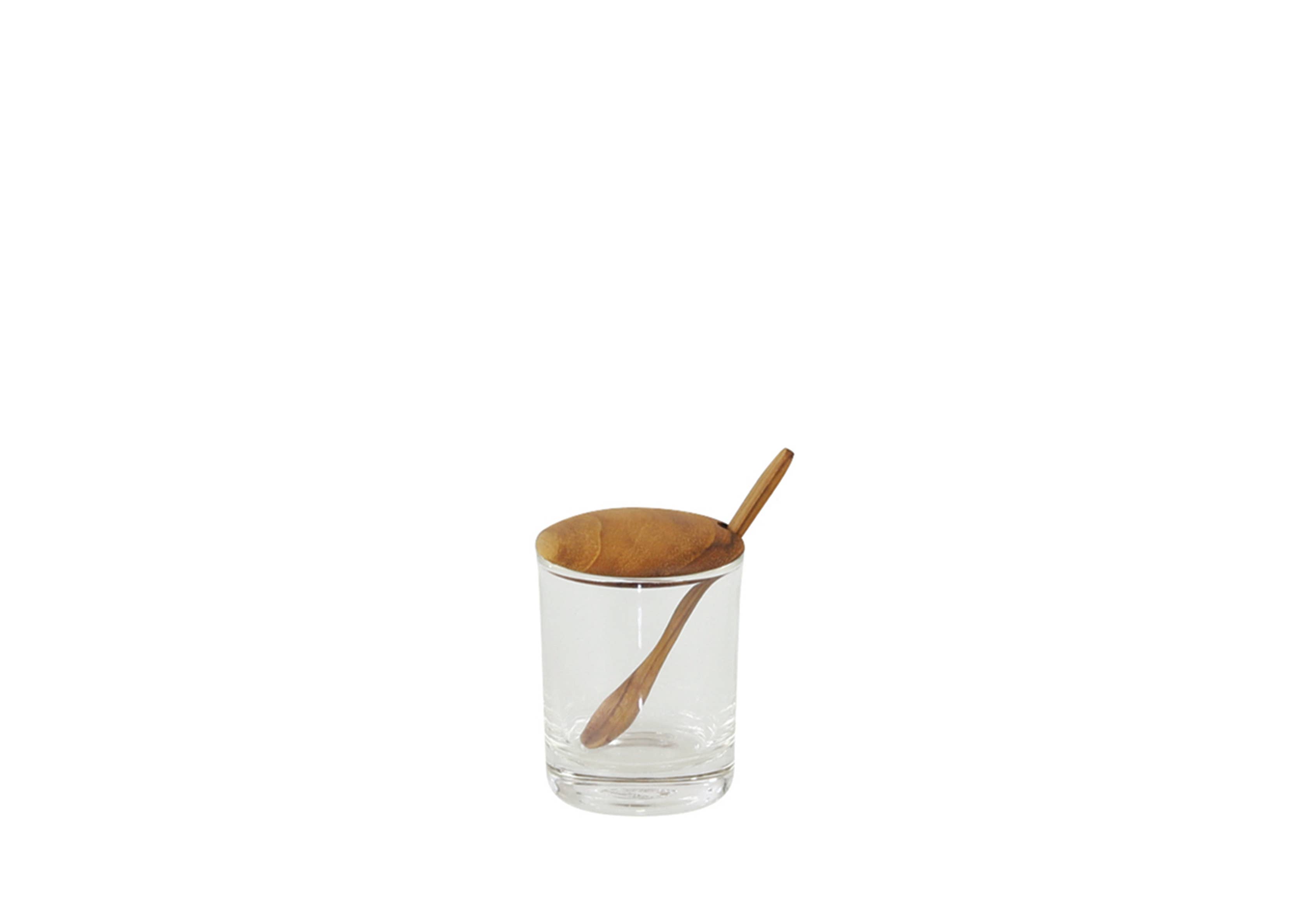 Be Home US - Wholesale Jar - Glass Mini Cellar with Teak Lid & Spoon