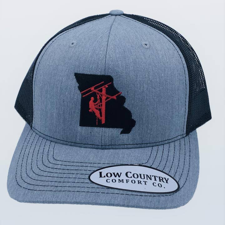 Missouri Lineman Heather/Black Hat for wholesale by Riverbed Threads