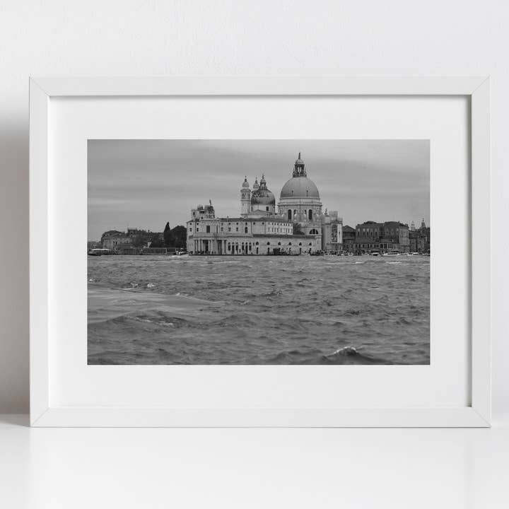 Venice Italy Fine Art Black And White Photography Basilica di Santa Maria della Salute Print for wholesale by Mo & Paul Photography