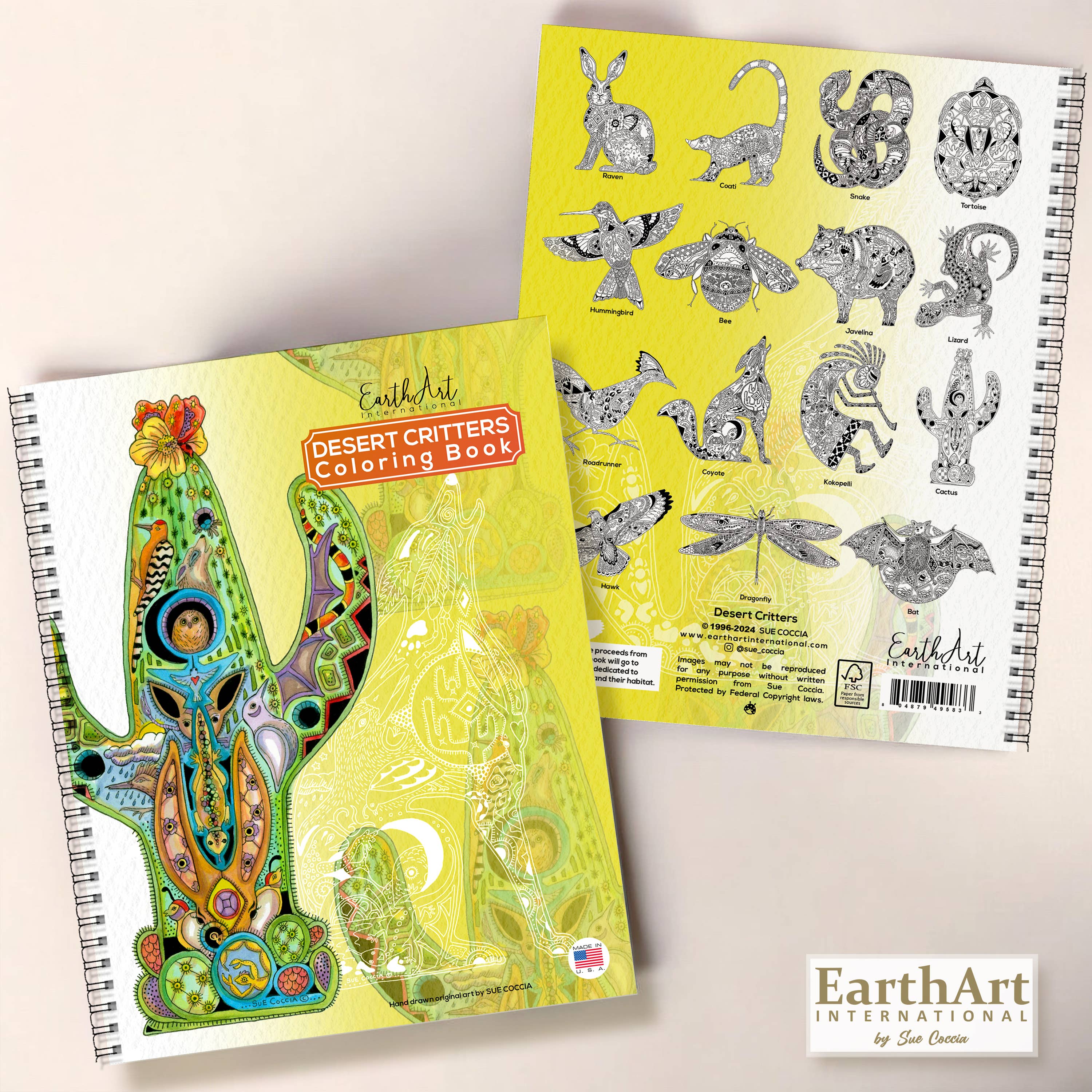 EarthArt International - Wholesale Coloring & Activity Book - Adult - Desert Critters Coloring Book2