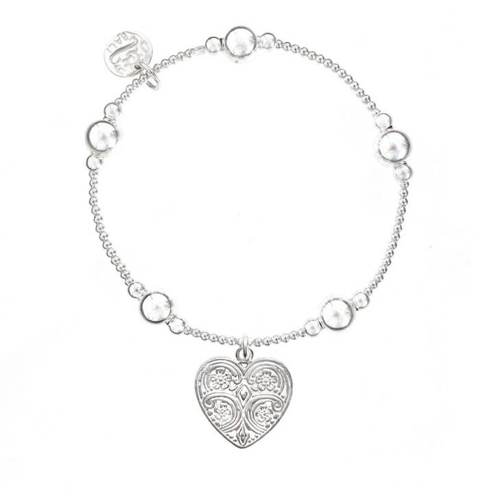 Pulseira de bola de coração Bali por atacado de Good Charma