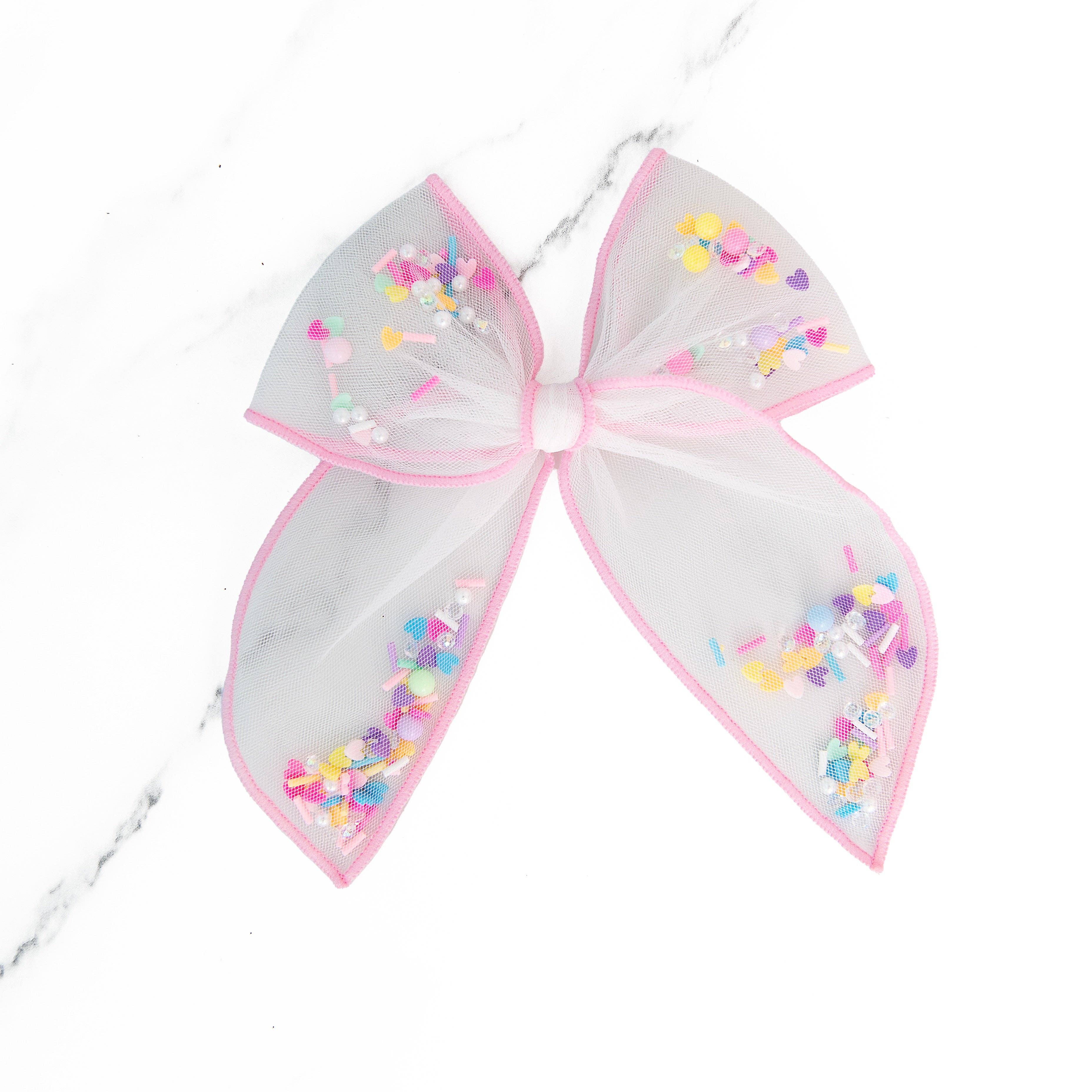 Golden Thread - Wholesale Hair Bow - Kids - Light Pink Confetti Bow