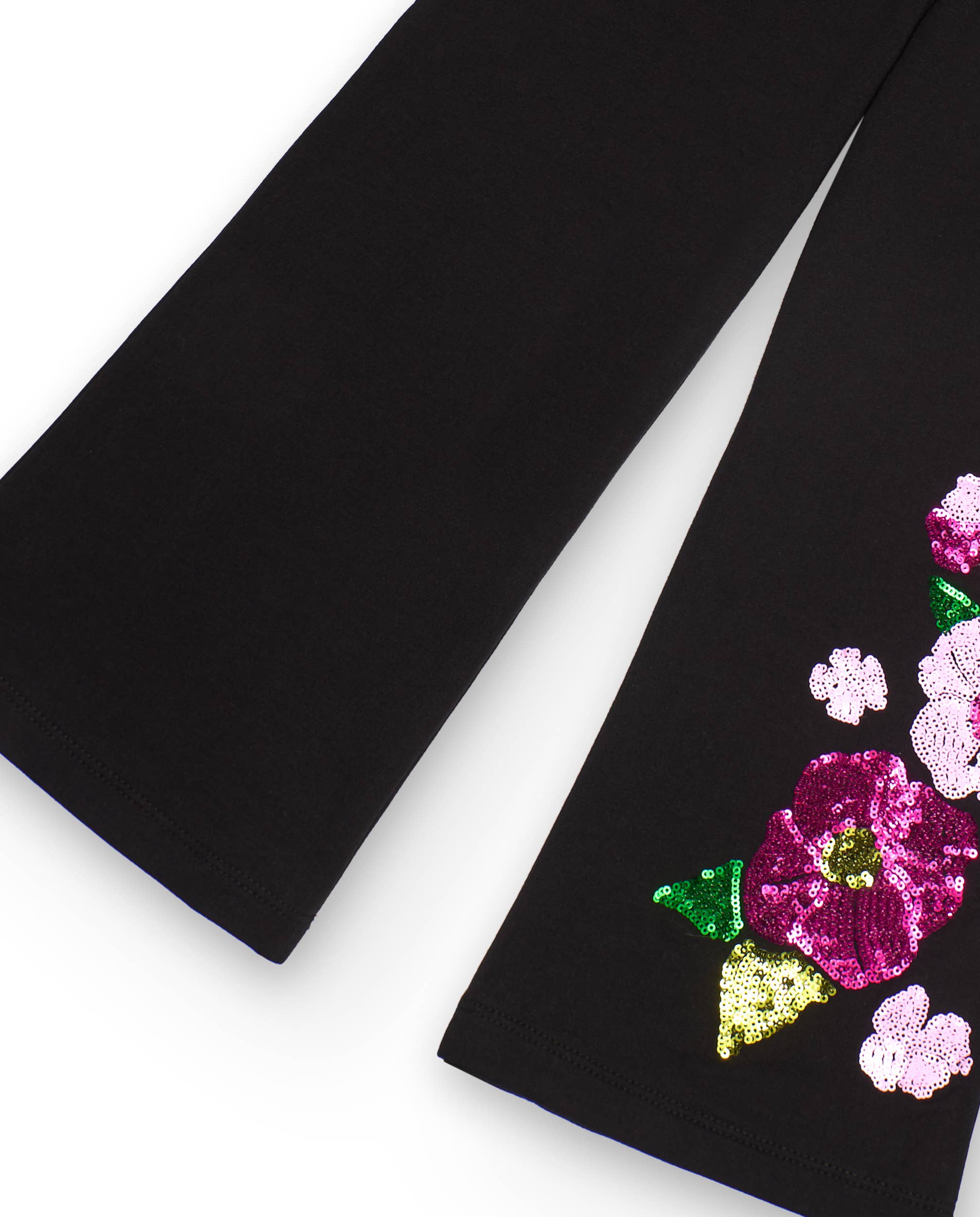 tuc tuc - Wholesale Pants - Kids - Girls' black pants with sequin flowers3