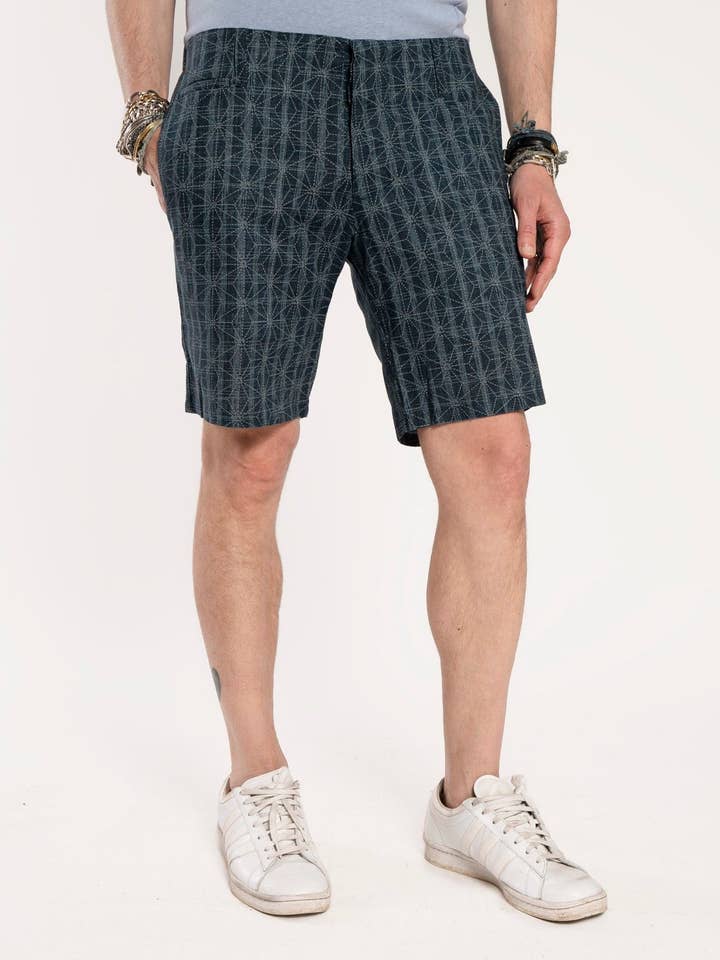 Signature Shorts | Faded Indigo Stars for wholesale by 18 Waits