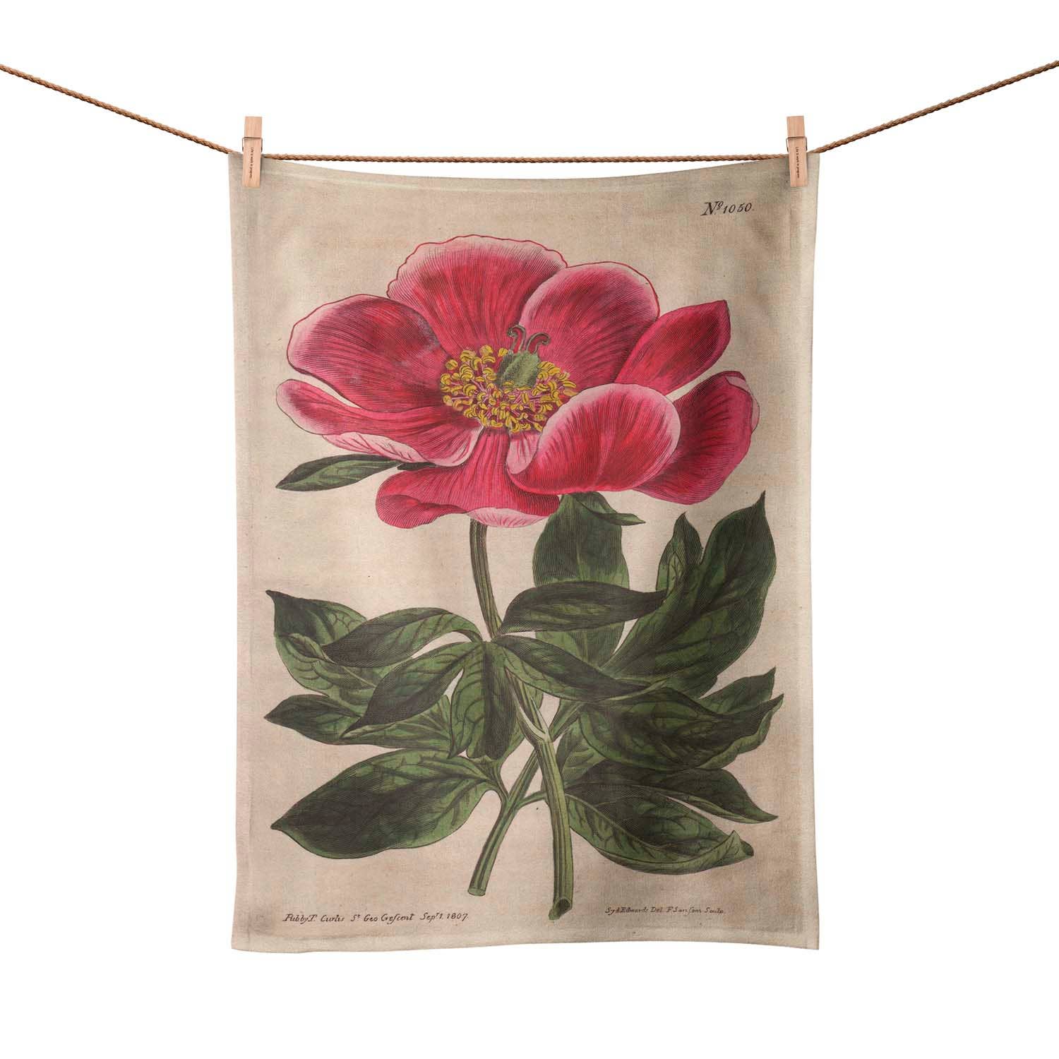ART CUSHIONS – wholesale Tea towel – Peony - Botanical Tea Towel