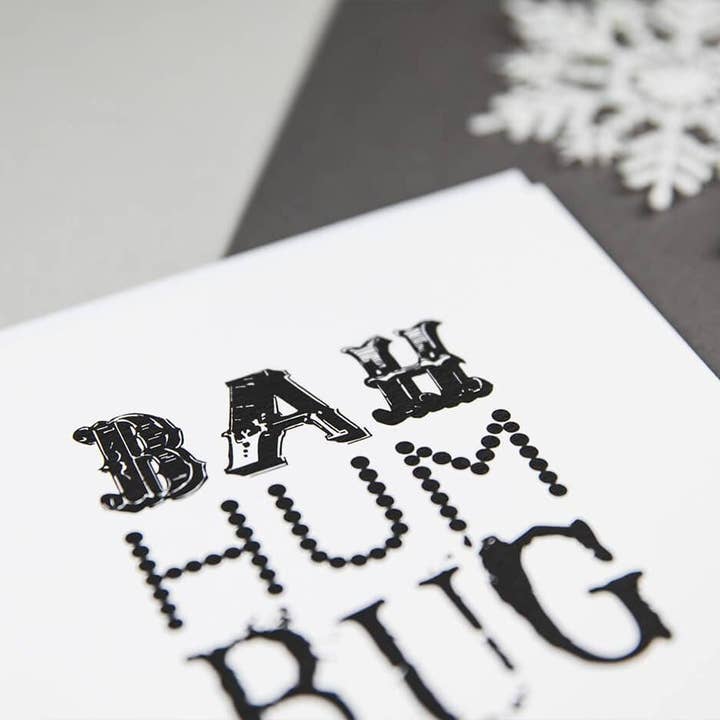 I am Nat Ltd – wholesale Christmas card – 'Bah Hum Bug' Anti Christmas Card1