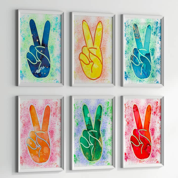 Set of 6 Peace Outs for wholesale by Glitter Enthusiast