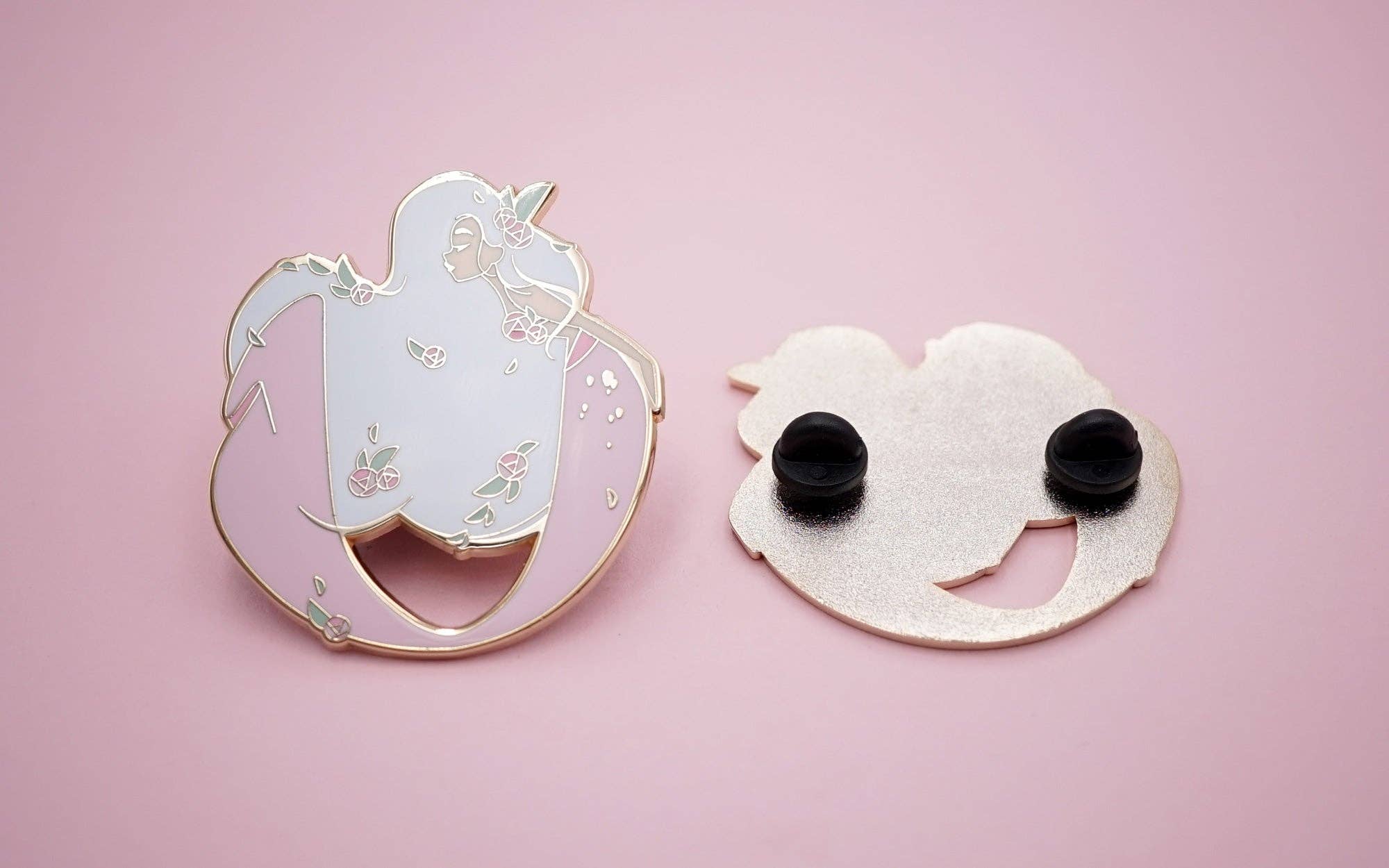 Kelly McMahon Design - Wholesale Lapel Pin/Button - Rose Mermaid Pin3