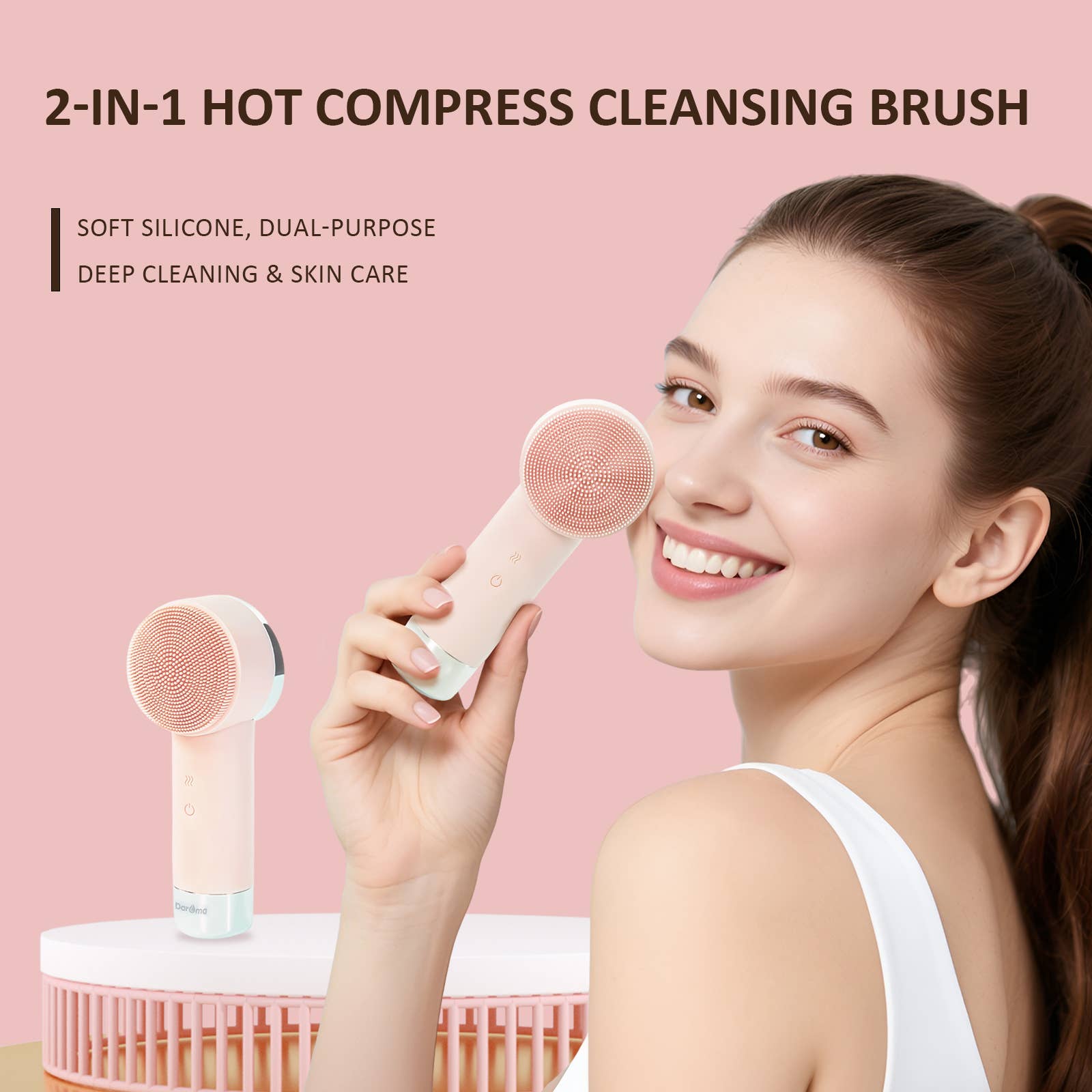 DAROMA - Wholesale Electronic Skincare Device - Electric Facial Cleansing Brush & Face Scrubber - 2-in-11
