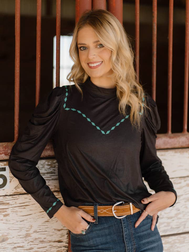 Midnight Buckstitch Top for wholesale by Sterling Kreek