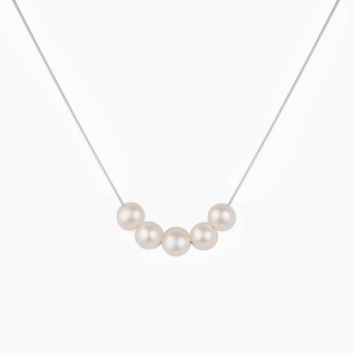 Misha Hawaii Jewelry – wholesale Pärlband/Pärlhalsband – Lucinda fem vita flytande halsband1