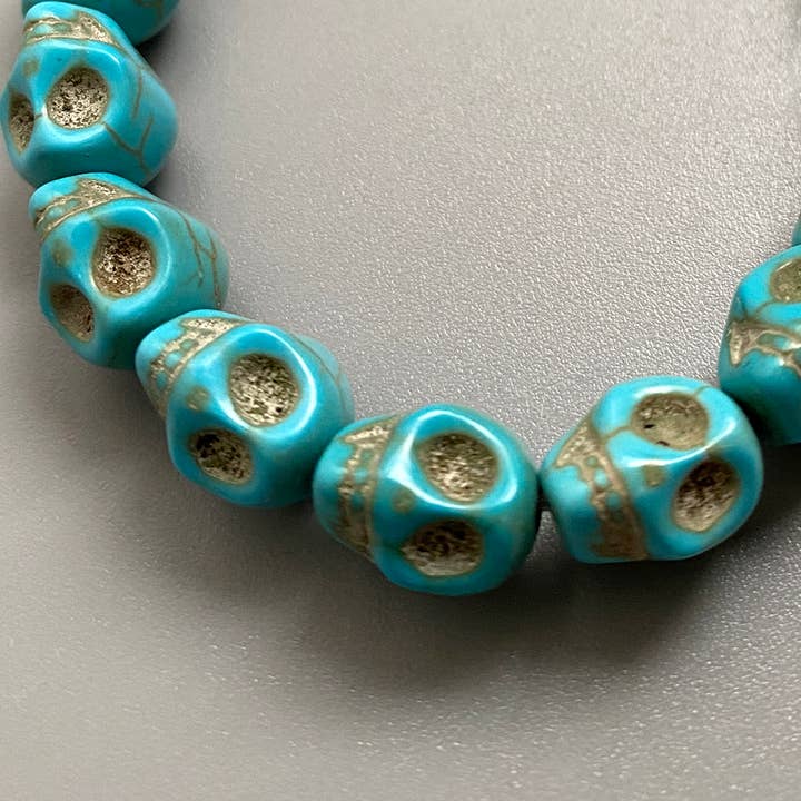 VIE - Wholesale Beaded Bracelet - Skull Bracelet, Dyed Howlite19