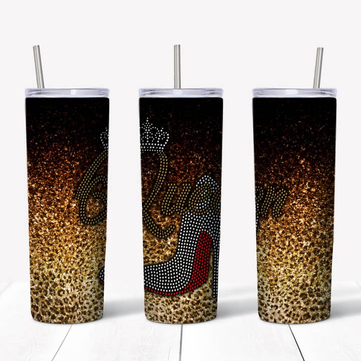 Gobelet droit Queen Rhinestone Heels, 20 oz pour la vente par Rustic Pineapple