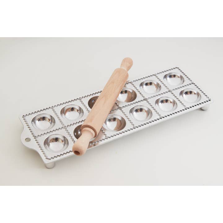 Italian 12-piece Ravioli Mold with Roller for wholesale by Verve Culture