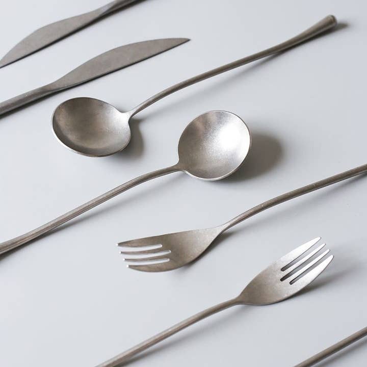 Gohobi - Wholesale Assorted Cutlery Set - Gohobi A Set of 5 Pieces Stonewashed Stainless Steel Cutlery