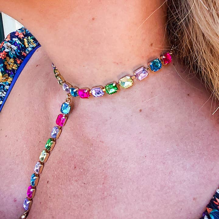 Daemon srls - Wholesale Y-Neck/Lariat Necklace - KELLY -COLLANA CRAVATTINA con pietre sfaccettate - LUCE COLLECTION10