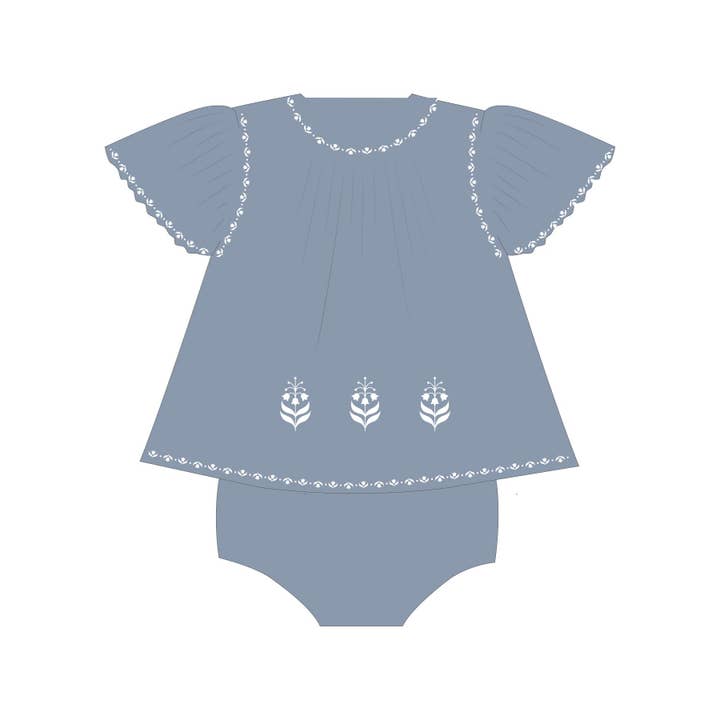 Coleção de Acabamento Bordado - Azul por atacado de Ely’s & Co.