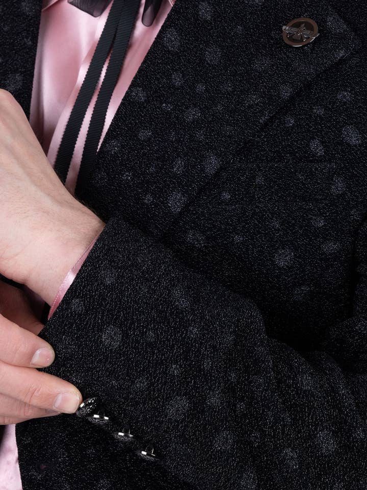 BARABAS - Venta al por mayor Conjunto de vestir - Hombre - Traje de Hombre con Lunares Geométricos y Solapa de Muesca 5SU348