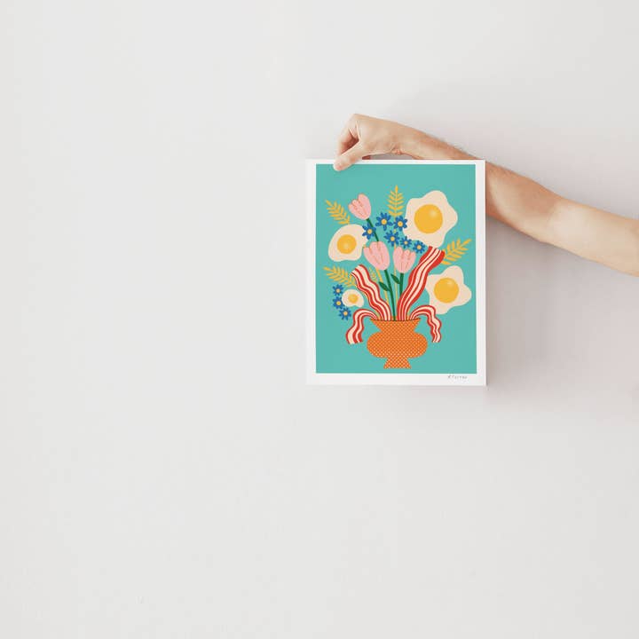 Studio Toute - Wholesale Art Print - Bacon & egg Brunch bouquet Art print