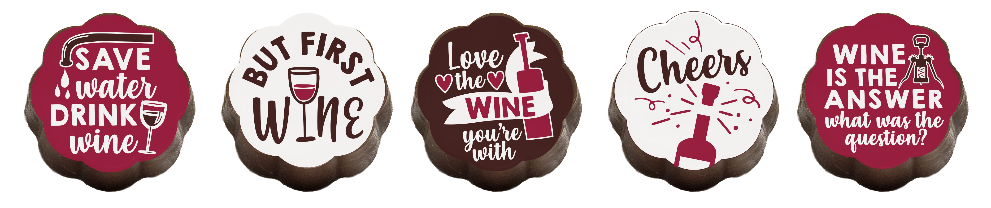 Chouquette – wholesale Chokladkartong – Älska vinet du är med - Box med 53