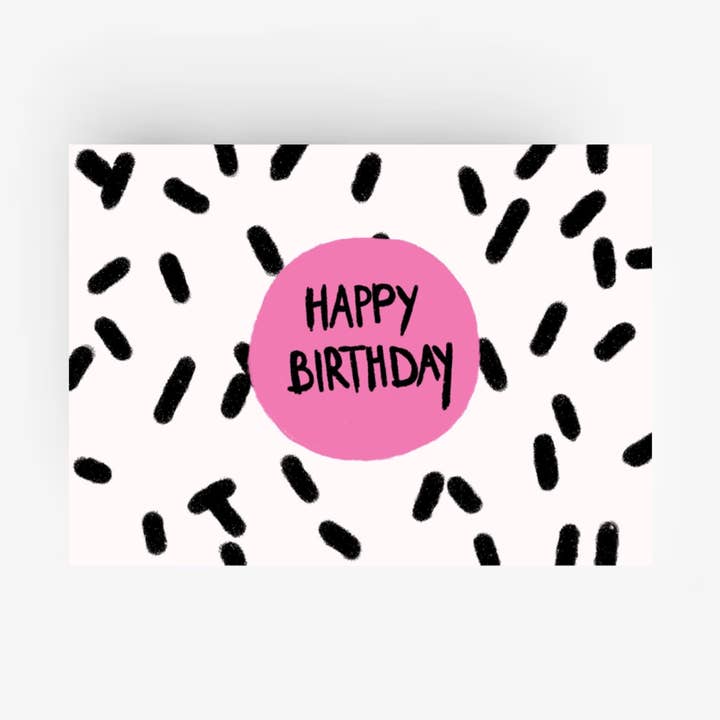 Postkarte Happy Birthday Dots für den Großhandel von Ute Arnold / Hej.Ibiza