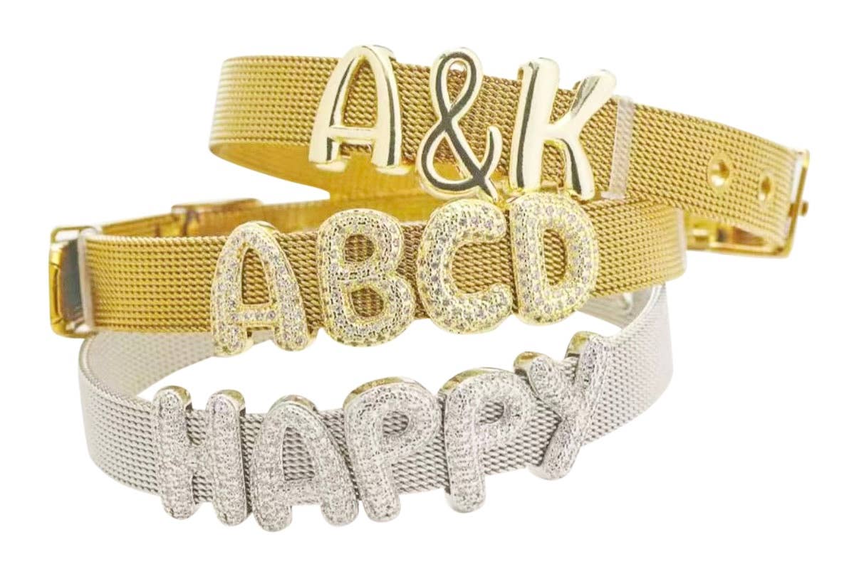 Gemelli – Pendente/pingente individual por atacado – Emory Gold CZ Slider Iniciais1