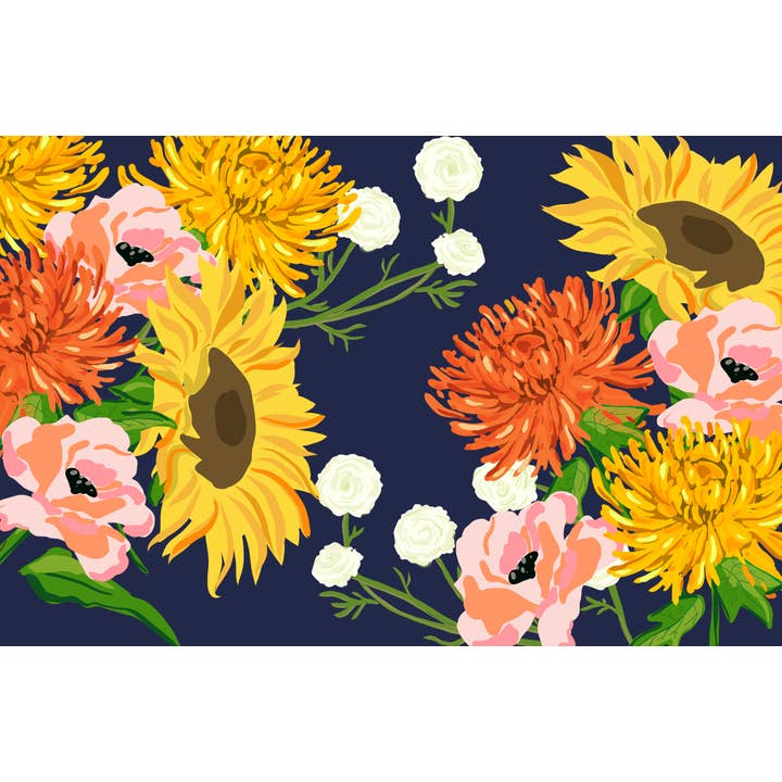 Hello Fall Paper Placemat Pad, Navy for wholesale by Taylor Beach Design