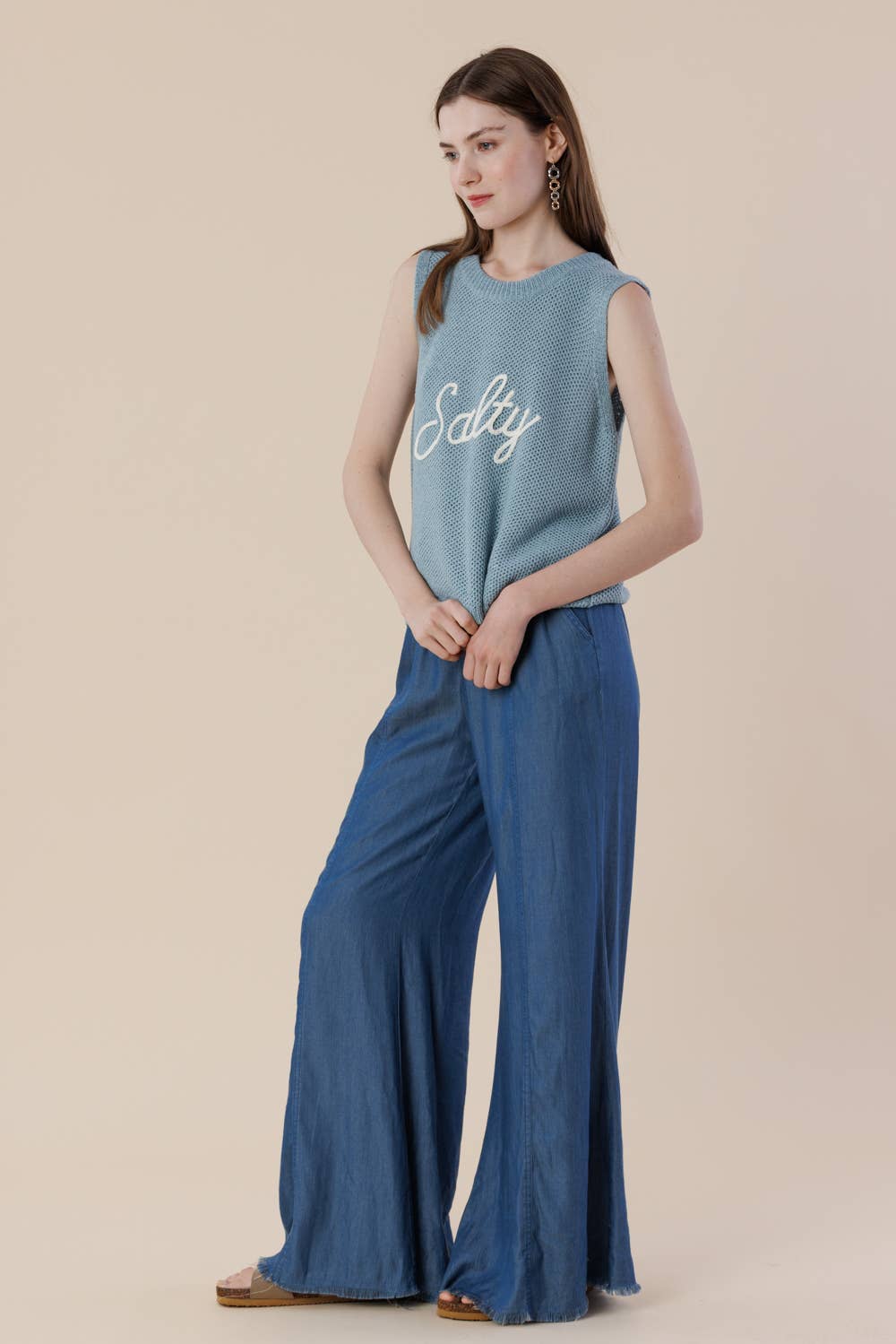 A & SHE – Großhandel T-Shirt – Damen – Salty Strickpullover-Top – Ärmellose Sommerweste6