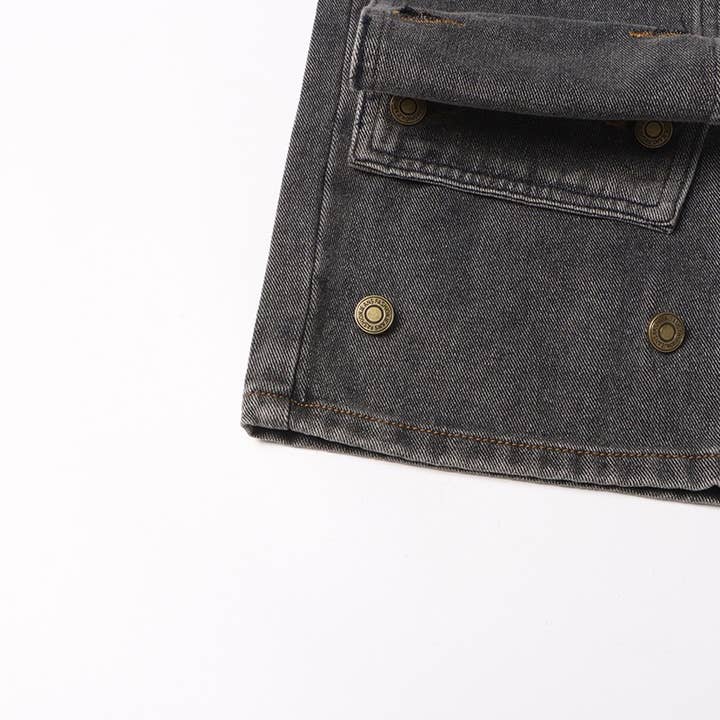 Grigio Jeans invecchiati a vita alta alla moda JP015Y - Stile retrò in vendita all'ingrosso su Faire15