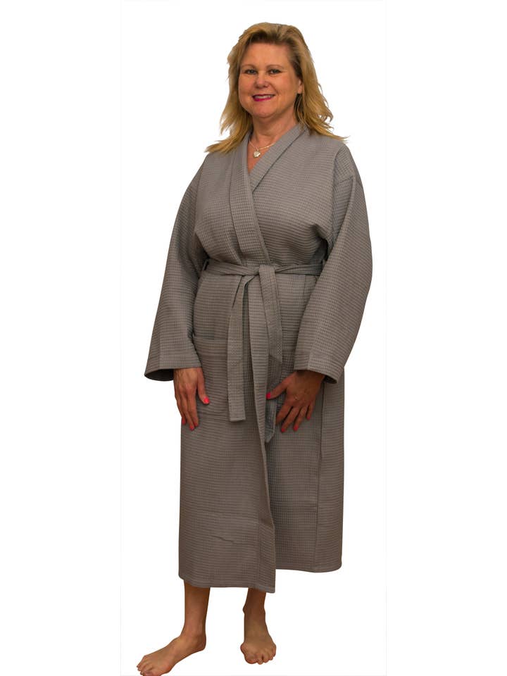 Alan Pendergrass Robes - Wholesale Robe - Unisex - Kimono Cotton/ Waffle Robe, 48", One Size Fits Most3
