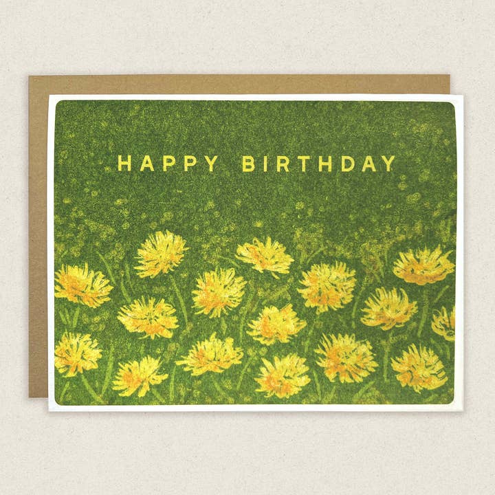 Tarjeta de felicitación de feliz cumpleaños con dientes de león para venta al por mayor de The Wild Wander
