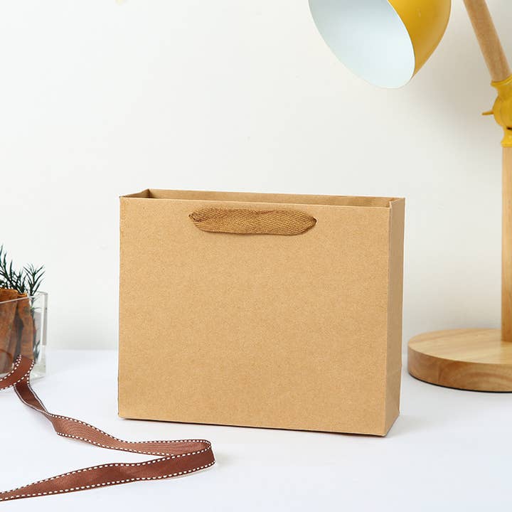 ByHome - Wholesale Gift Bag - Horizontal Brown Thick Kraft Paper Gift Bag w/ free tissue0