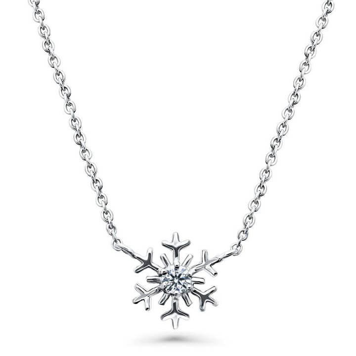BERRICLE Sterling Silver Snowflake Cubic Zirconia Necklace for wholesale by BERRICLE