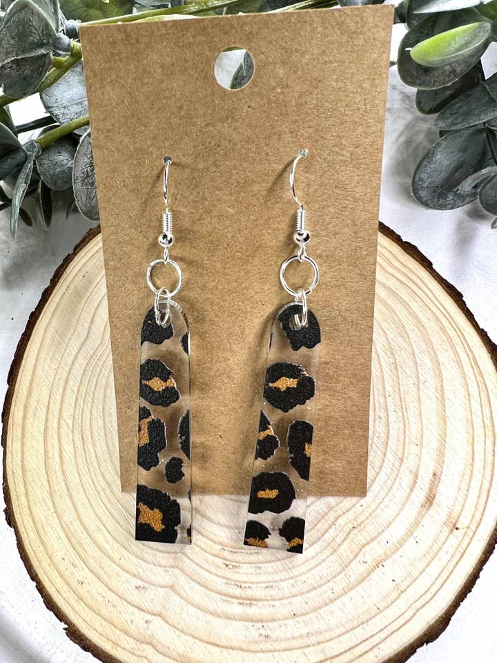 Leopard Bar Acrylic Earrings for wholesale by Lindsey Lane Wholesale