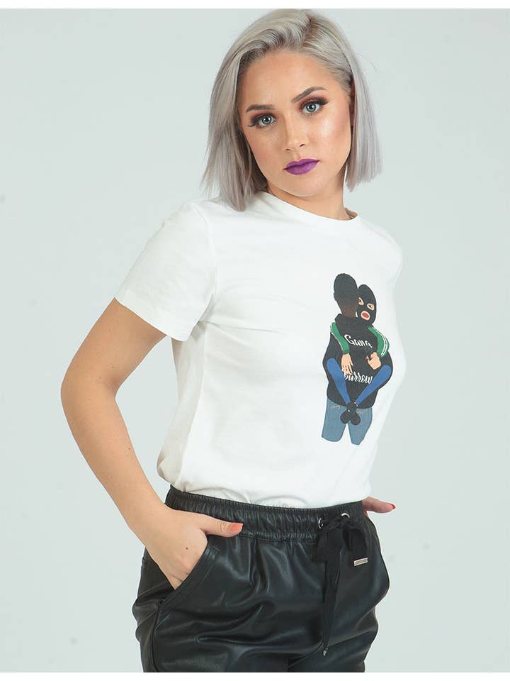 Evon Paris - Wholesale Screen Printed T-Shirt - Women's - Evon Paris X Blachette - “Bonnie & Clyde” Tee1