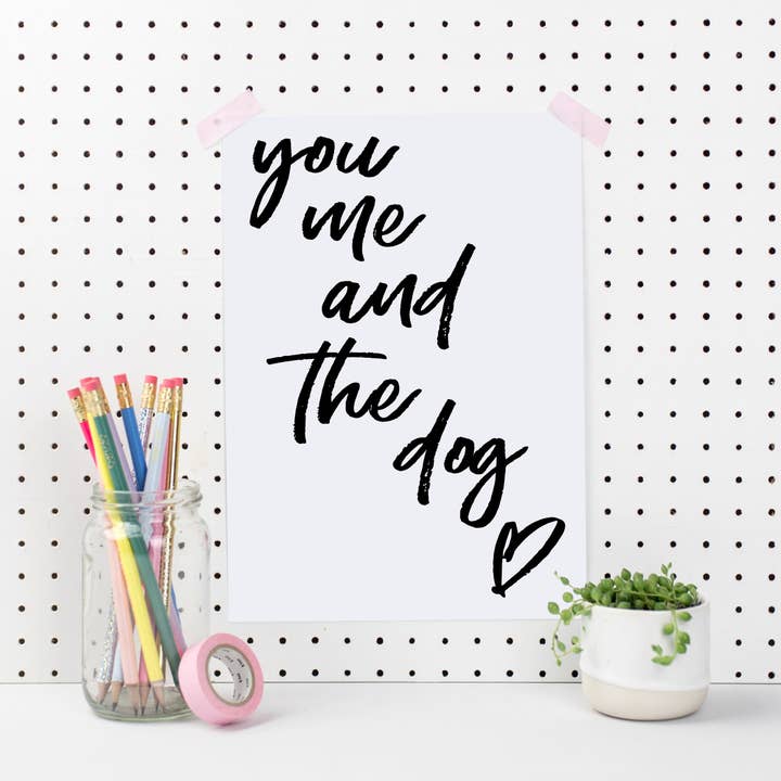 You Me And The Dog Art Print for wholesale by Hue Complete Me