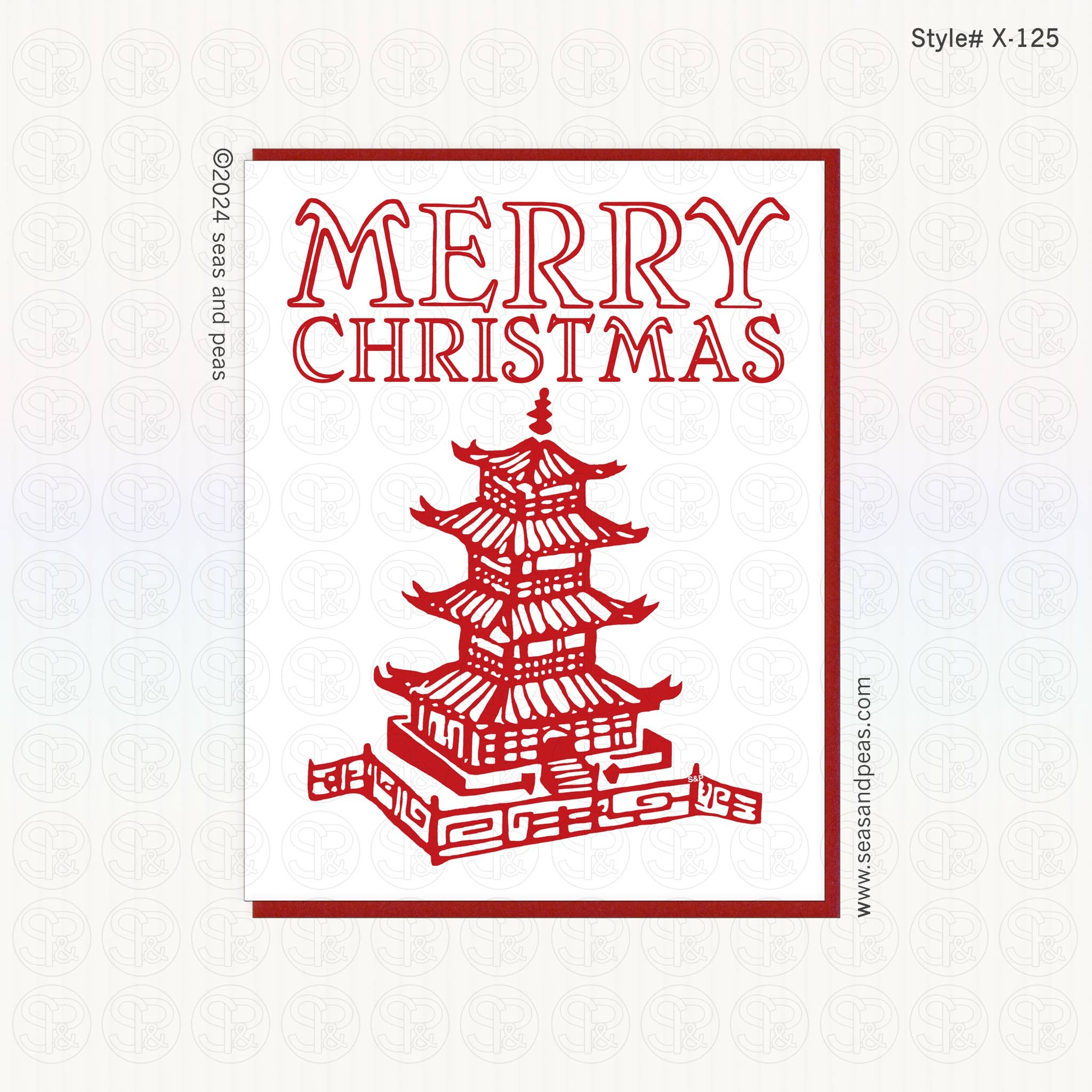 Seas and Peas, LLC - Wholesale Christmas card - "Chinese Takeout" Christmas Card