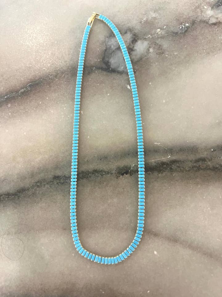 Turquoise Tennis Necklace for wholesale by Grace Designs