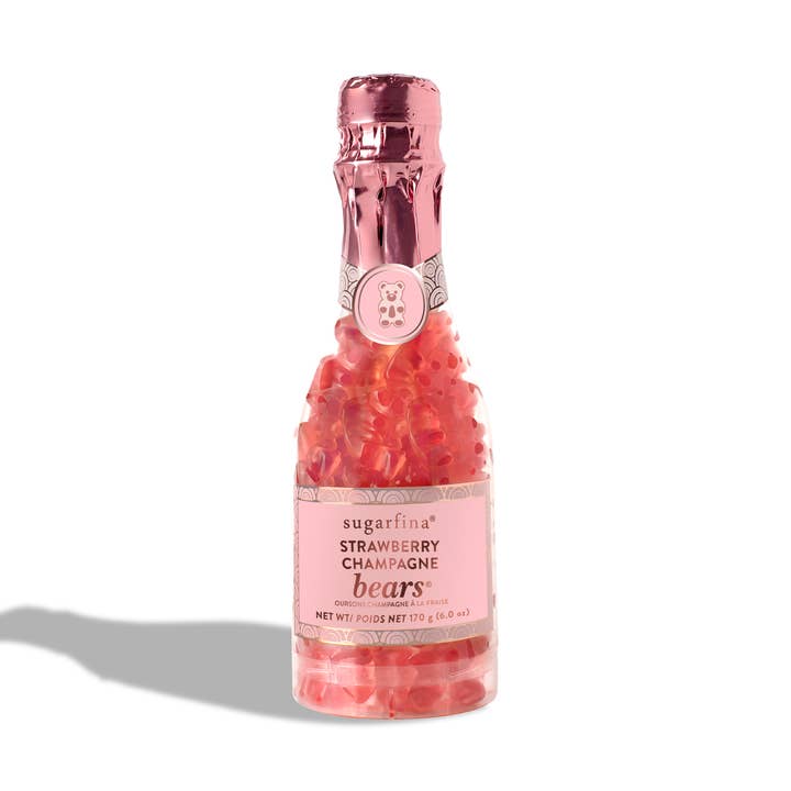 Strawberry Champagne Bears® Celebration Bottle for wholesale by Sugarfina Australia