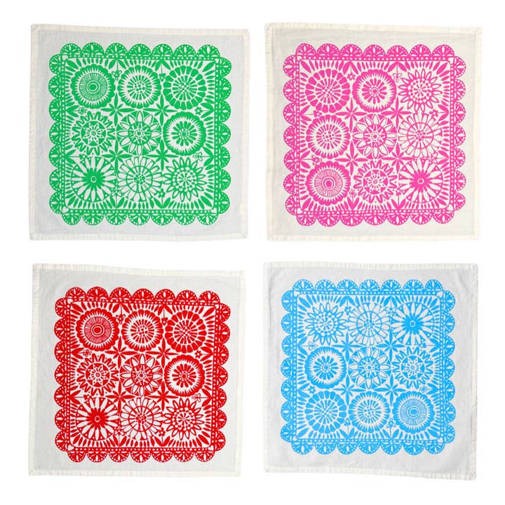 Jardín de Flores - Napkins - Set of 4 - Vibrant Brights for wholesale by The Dolphin Studio