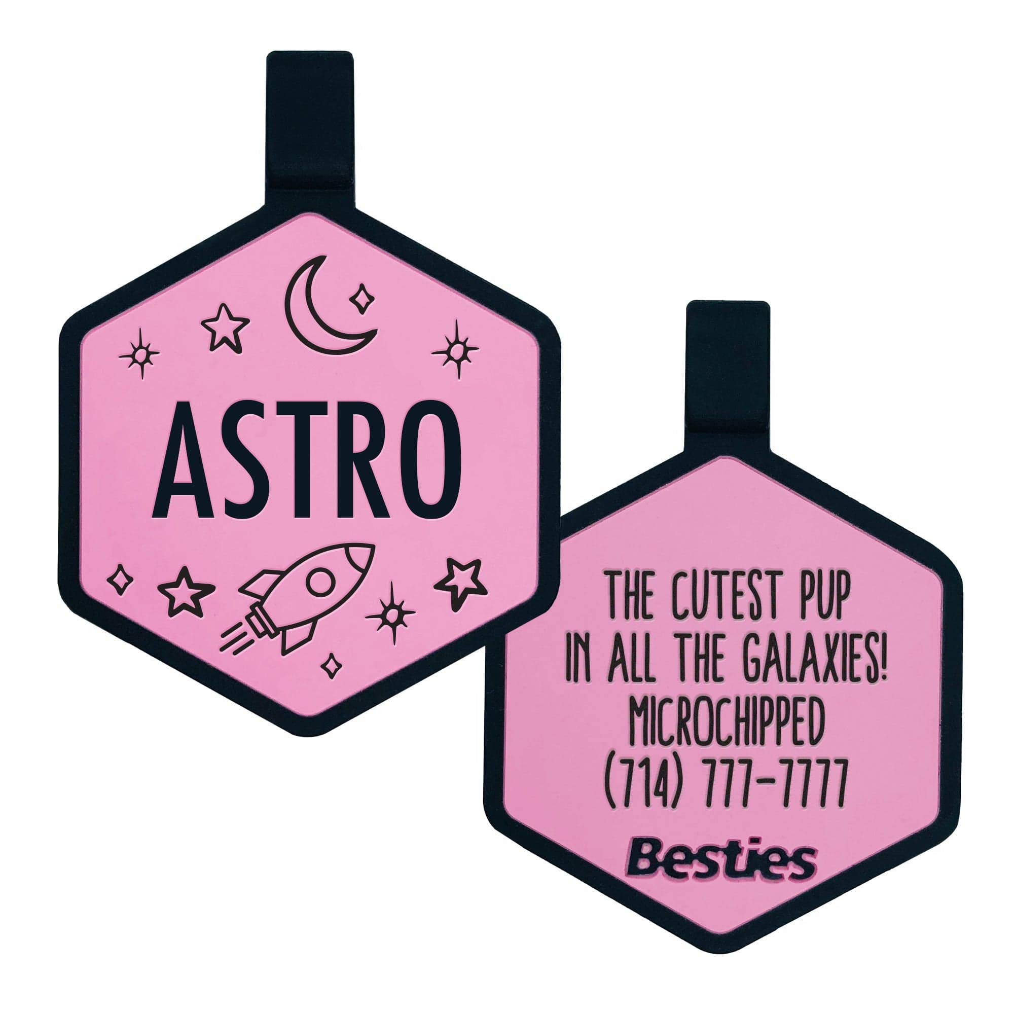 Besties Pets - Wholesale Pet Identification Tag - Dog - Space Cadet Silicone Dog ID Tag20