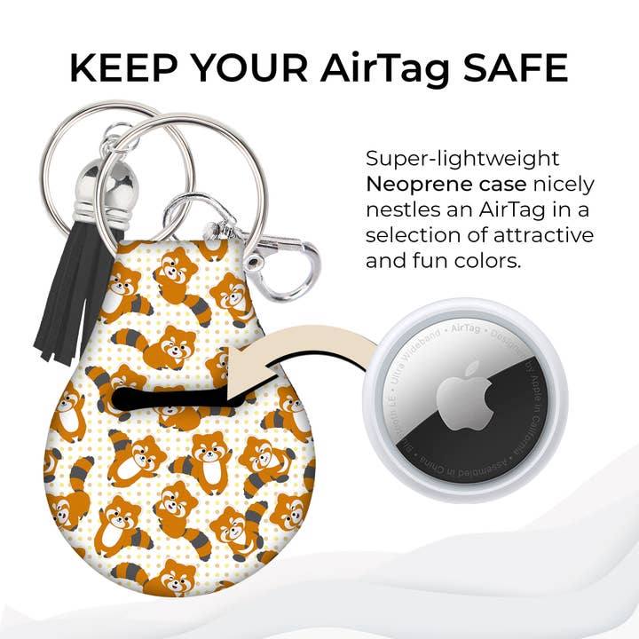 Jolitee - Wholesale Keychain - Unisex - Neoprene AirTag Case Keychain – Red Pandas1