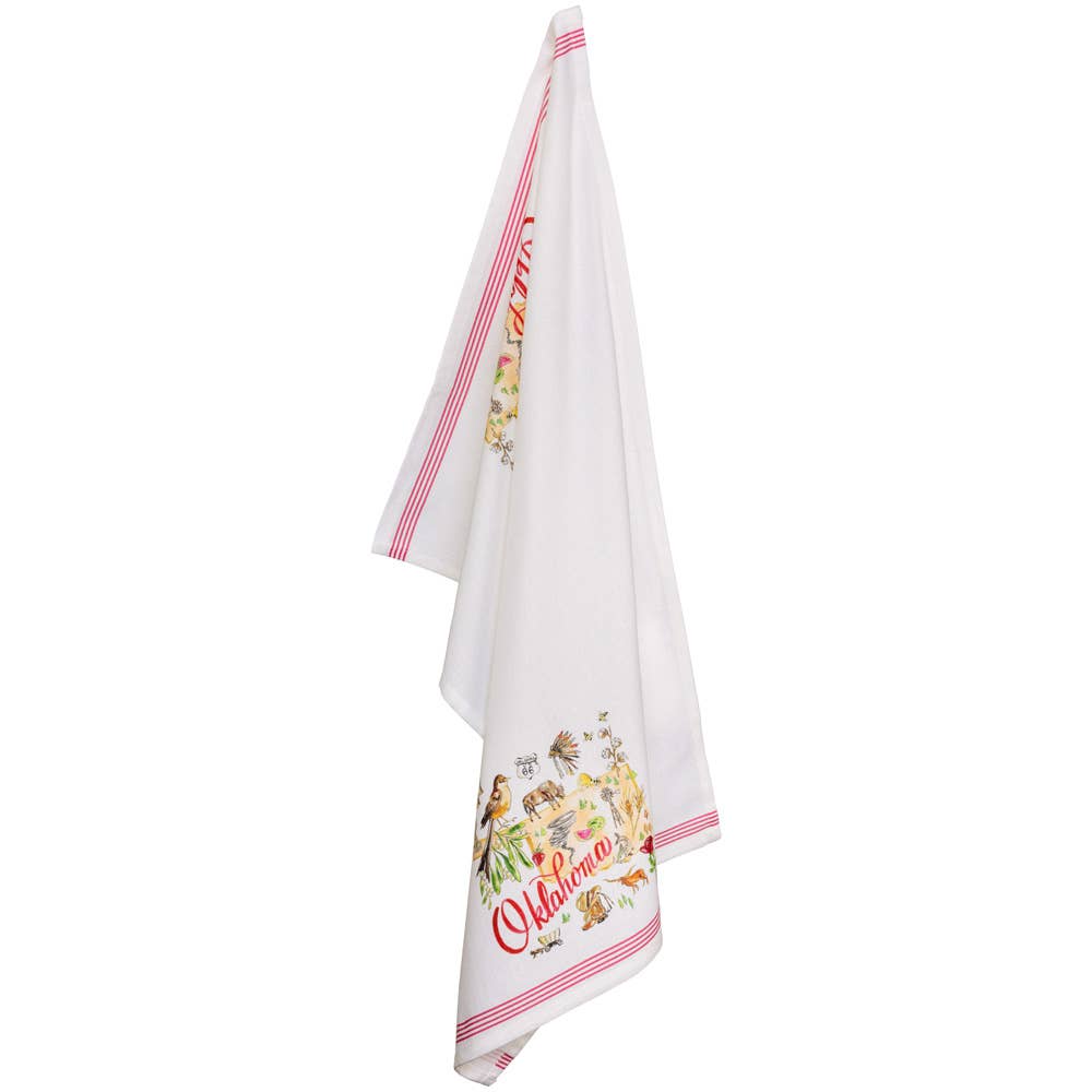 Boston International - Wholesale Tea Towel - OK Oklahoma State Collection 28" Cotton Tea Towels Set Of 22