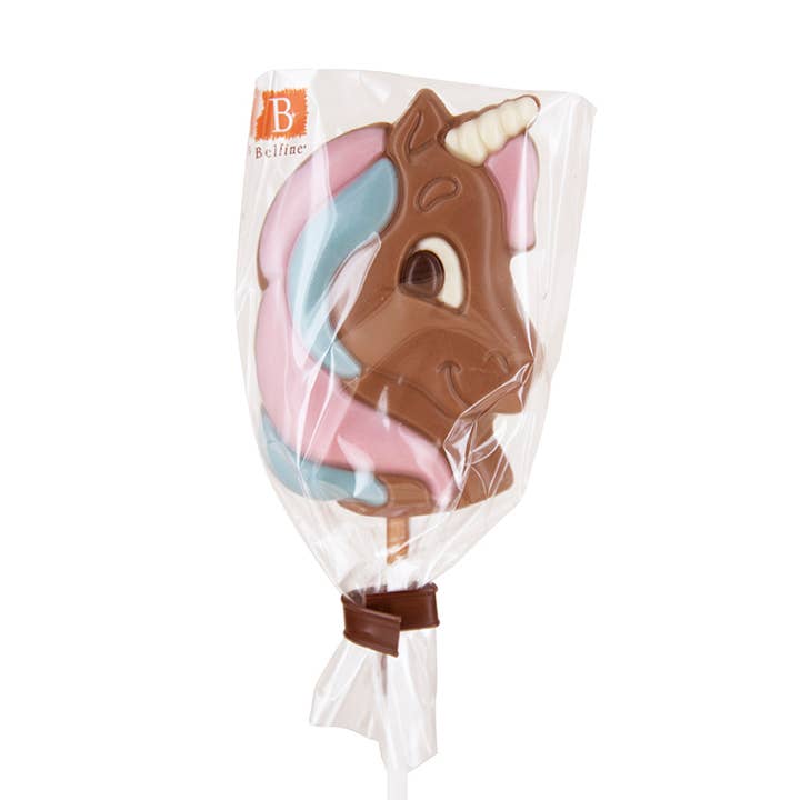 ADG Diffusion - Venta al por mayor Chocolate - PIRULETA DE CHOCOLATE DRAGON UNICORN 25 g - Expositor de 24 unidades