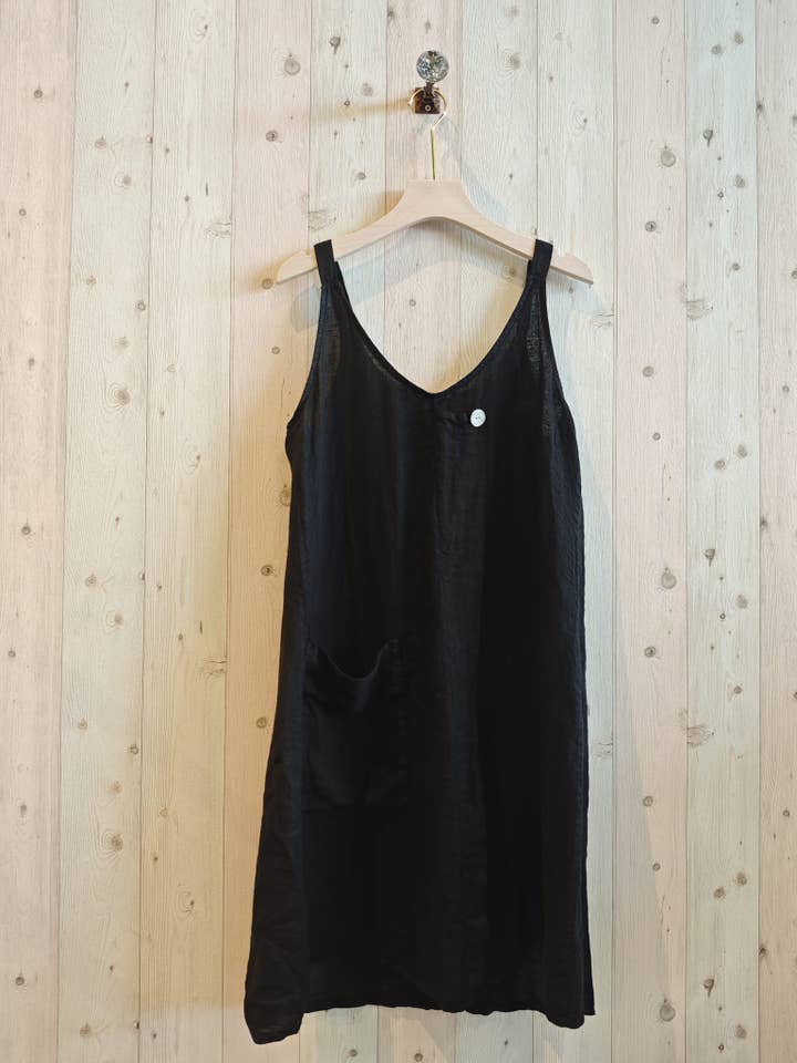 Linen & More – Großhandel Kleid – Damen – Kleid mit 100 % Leinen-Tasche10