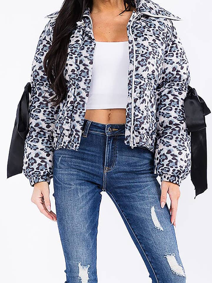 DIERENPRINT PUFFERJAS MET RITSZAKKEN voor wholesale door ROUSSEAU