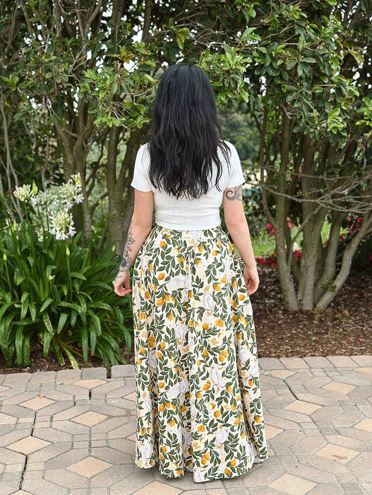 Sun & Sanctuary - Wholesale Skirt - Women's - Palisades Maxi Skirt in Yellow Cockatoos8